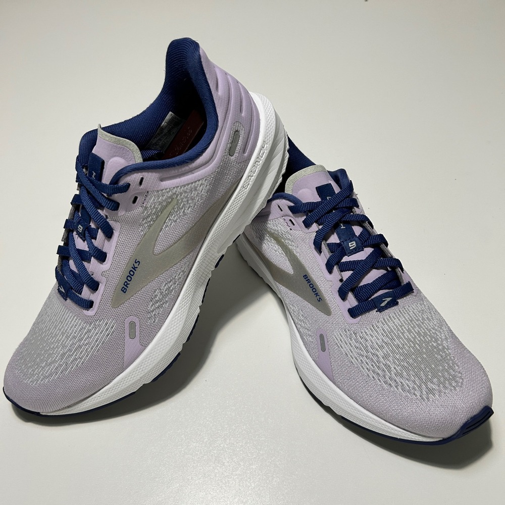 Brooks Launch 9 Womens Running Shoes Lavender Navy Blue 1203731B588 Size 8